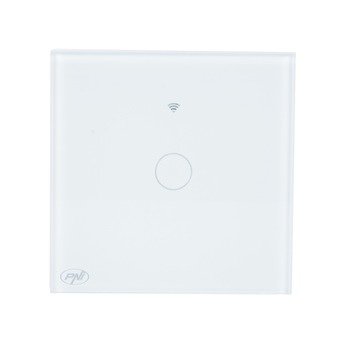 Intrerupator inteligent cu touch PNI SafeHome PT101L WiFi, 10A, control prin aplicatia Tuya Smart, compatibil cu Alexa si Google Assistant - Live Wire, fara nul Intrerupator inteligent cu touch PNI SafeHome PT101L WiFi, 10A, control prin aplicatia Tuya Smart, compatibil cu Alexa si Google Assistant - Live Wire, fara nul