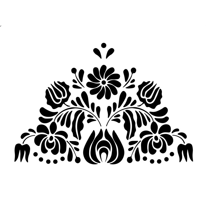 Sablon decorativ Folklore, A4, reutilizabil, plastic