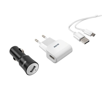 Set incarcator Acme CH13, Incarcator auto + Incarcator retea + Cablu Micro USB Set incarcator Acme CH13, Incarcator auto + Incarcator retea + Cablu Micro USB