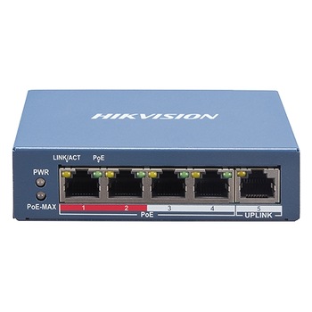 Switch 4 porturi PoE, 1 port uplink RJ45, SMART Management - HIKVISION DS-3E1105P-EI Switch 4 porturi PoE, 1 port uplink RJ45, SMART Management - HIKVISION DS-3E1105P-EI