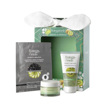 Set cadou femei, ingrijire completa pentru ten, cu extract de kiwi si mar verde - Estratti di Bellezza, 1 B, 50 ML, 75 ML, Bottega Verde Set cadou femei, ingrijire completa pentru ten, cu extract de kiwi si mar verde - Estratti di Bellezza, 1 B, 50 ML, 75 ML, Bottega Verde