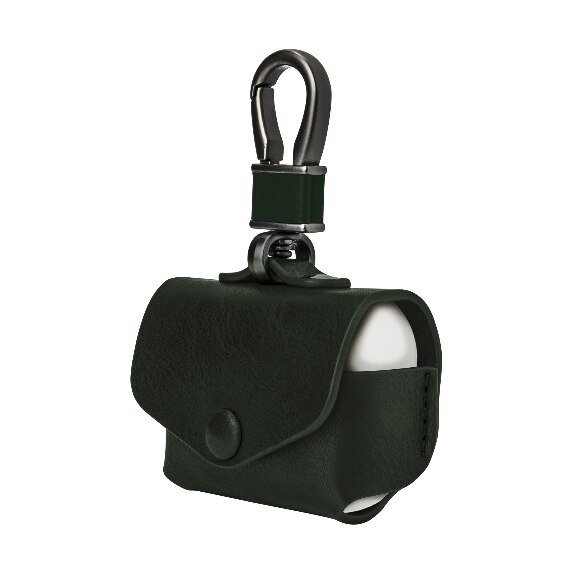 Husa din piele pentru Apple Airpods Pro, SwitchEasy Wrap, verde inchis