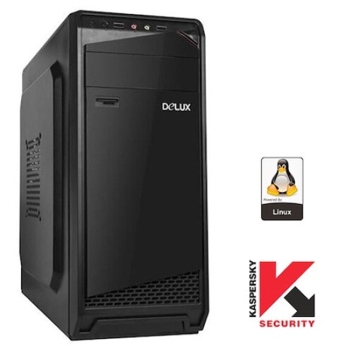 Sistem PC Pro240, Procesor Intel Core 3.10 GHz, Memorie RAM 8GB, Stocare 240SSD, Black-D, Sistem operare Linux, Kaspersky Antivirus