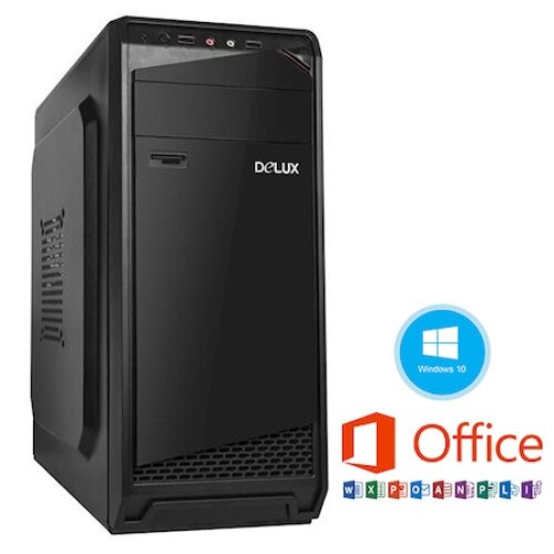 Sistem PC Pro457, Procesor Intel Core 3.20 GHz, Memorie RAM 8GB, Stocare 120SSD + 2TB, Black-D, Sistem operare Windows, Microsoft Office