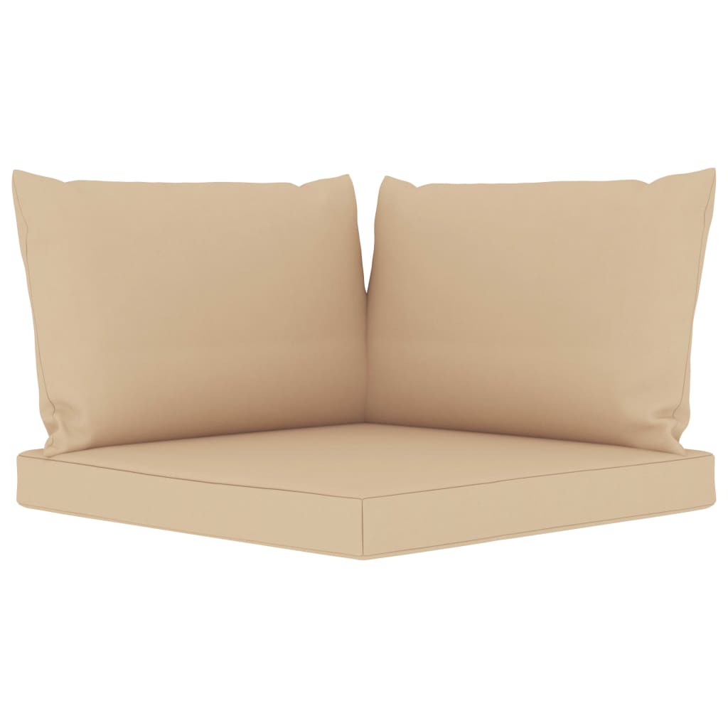 Set perne de canapea din paleti, 3 buc, bej, material textil 315067