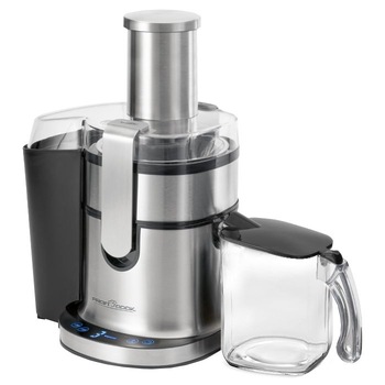 Storcator de fructe si legume ProfiCook, PC-AE 1156, capacitate 1 l, motor puternic 18.000 rpm, 5 viteze, functie Turbo, carcasa inox de calitate superioara, curatare usoara, putere 800 W, negru/argintiu Storcator de fructe si legume ProfiCook, PC-AE 1156, capacitate 1 l, motor puternic 18.000 rpm, 5 viteze, functie Turbo, carcasa inox de calitate superioara, curatare usoara, putere 800 W, negru/argintiu