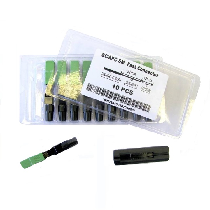 Set 10 conectori rapizi fibra optica SC/APC