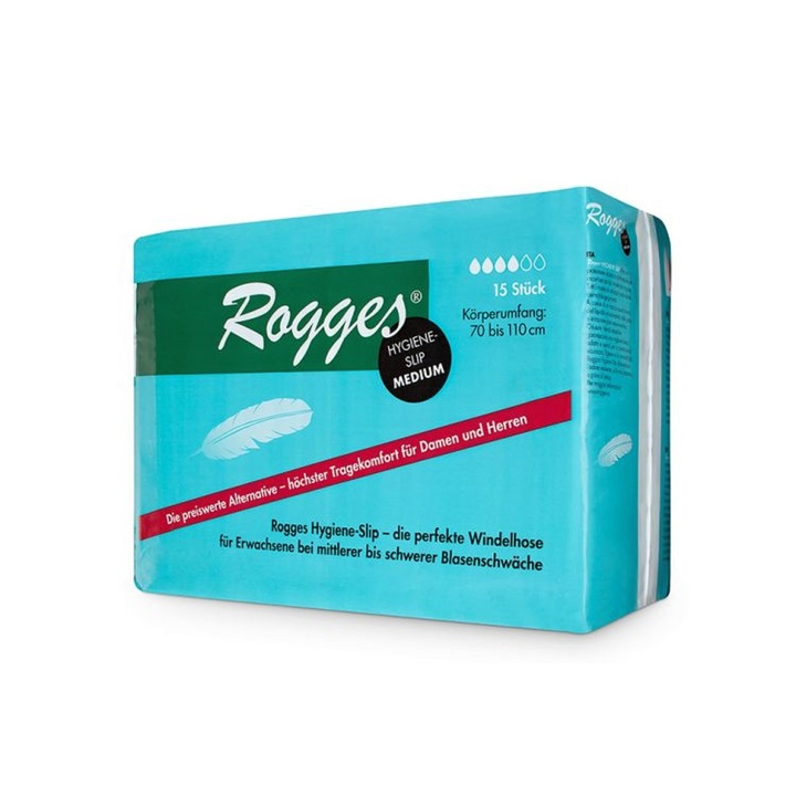 Scutece adezive unisex, ROGGES, alb, 15 bucati