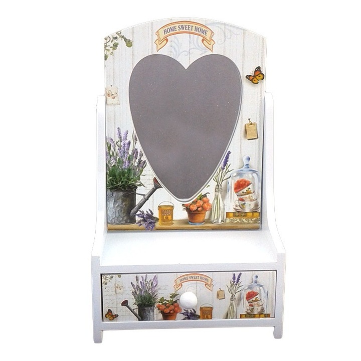 OEM fadoboz 1 fiókkal és tükörrel, 14x23cm