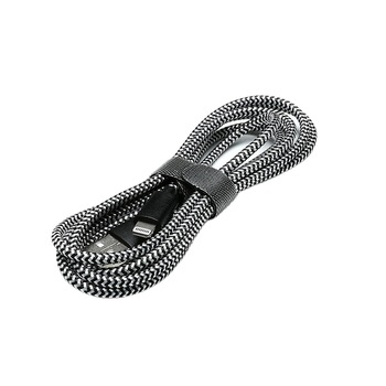 Cablu de date si incarcare conector Lightning, ranforsat, 3 metri, Negru Argintiu, ATX-BBL3060 Cablu de date si incarcare conector Lightning, ranforsat, 3 metri, Negru Argintiu, ATX-BBL3060