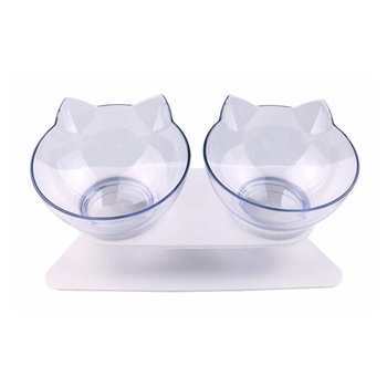 Suport inclinat cu 2 boluri pentru hranire pisici AG684B Suport inclinat cu 2 boluri pentru hranire pisici AG684B