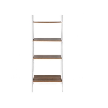 Raft Bigshot BS00804W cu 4 Polite cu Latimi Diferite, Cadru Metalic, 148 x 60 x35, Maro - Alb Raft Bigshot BS00804W cu 4 Polite cu Latimi Diferite, Cadru Metalic, 148 x 60 x35, Maro - Alb