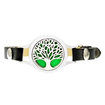 Bratara cu aromaterapie Neo™ WJ305, Tree of Life web leaves, eco-friendly, aliaj de zinc si piele ecologica Bratara cu aromaterapie Neo™ WJ305, Tree of Life web leaves, eco-friendly, aliaj de zinc si piele ecologica