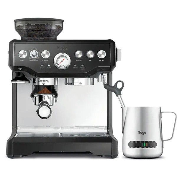 Espressor manual SAGE BES875BKS, 2l, 1850W, 15 bar, sistem Thermocoil, Negru-Argintiu