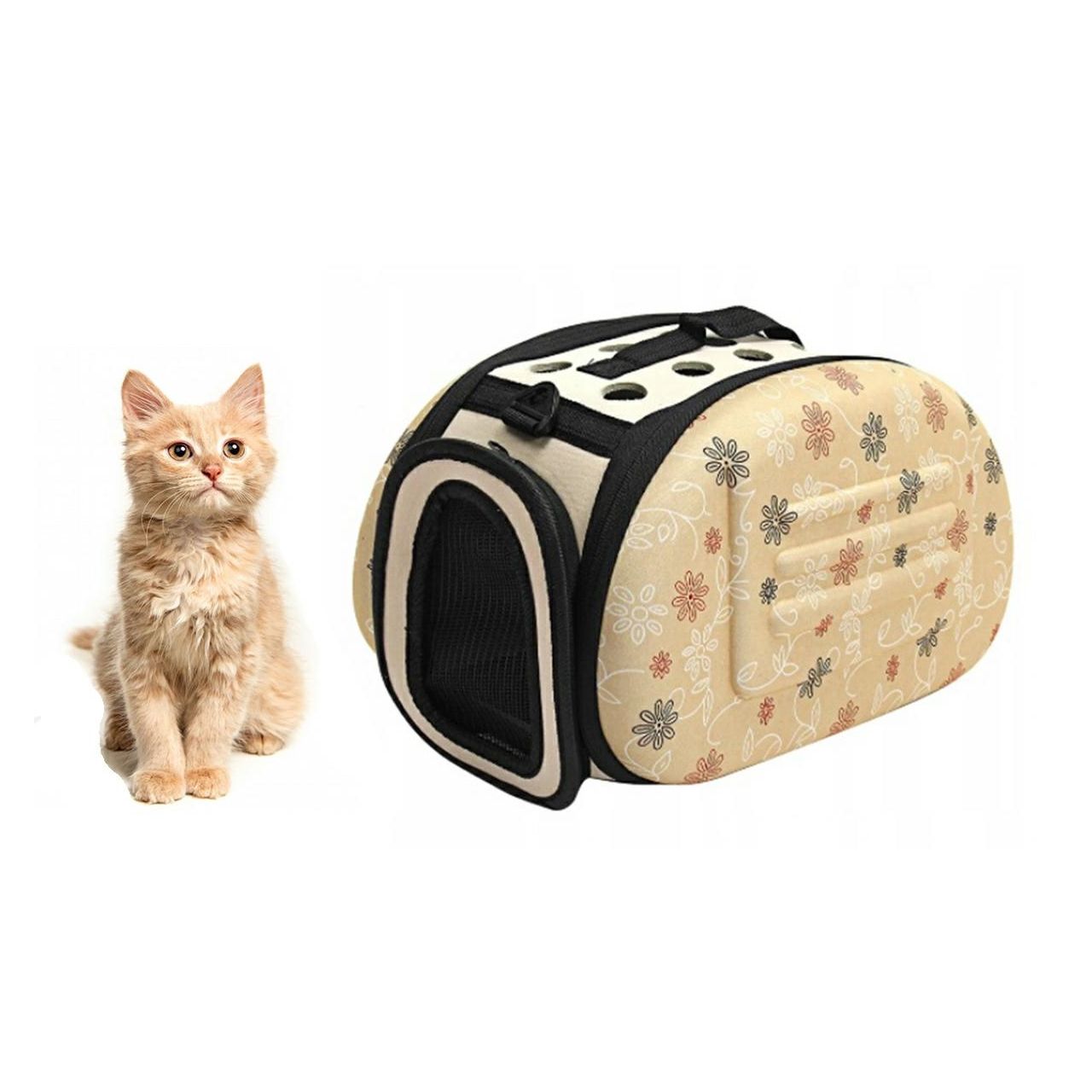 Geanta de transport pentru caine sau pisica marime L culoare Beige AG644T