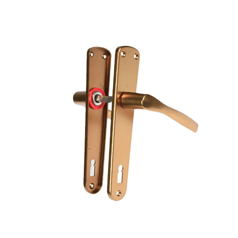 Maner usa interior, Hoppe Milano, cu sild pentru cheie, culoare bronz F4, 90 x 32 mm