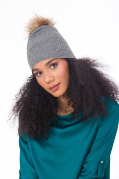 Caciula Be You, gri, cu mot Caciula Be You, gri, cu mot