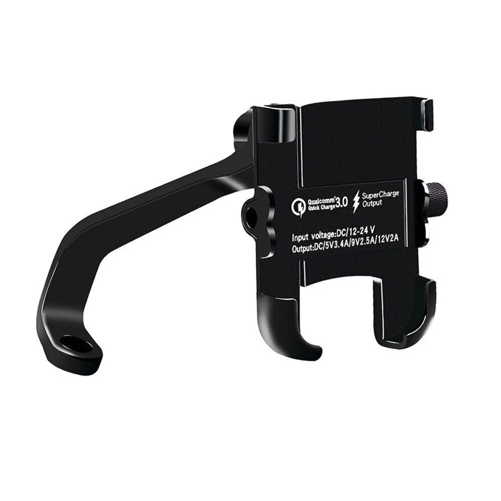 Suport Telefon profesional pentru motocicleta sau bicicleta din aluminiu, rotire la 360 de grade si USB incarcare rapida QC 3.0