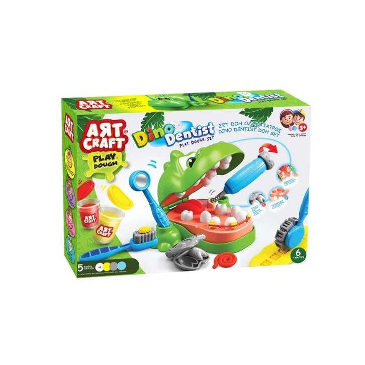 Joc creativ Dino la dentist, accesorii incluse, +3 ani