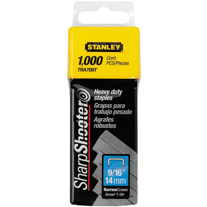 Комплект скоби Stanley 1-TRA709T, тип G, 1000 броя, 14 мм