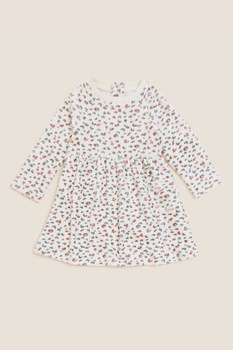 Marks & Spencer, Rochie cu animal print, Alb fildes/Gri inchis/Rosu caramiziu Marks & Spencer, Rochie cu animal print, Alb fildes/Gri inchis/Rosu caramiziu