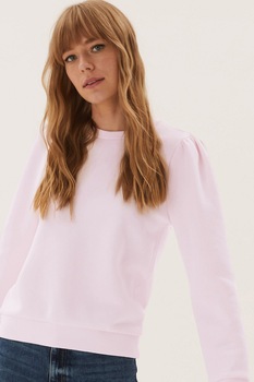 Marks & Spencer, Bluza sport cu decolteu la baza gatului si umeri bufanti, Roz pal Marks & Spencer, Bluza sport cu decolteu la baza gatului si umeri bufanti, Roz pal