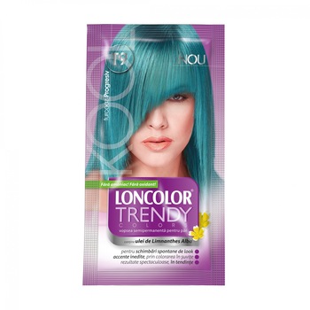 Vopsea de par semi-permanenta fara amoniac Loncolor Trendy Colors T9 Turcoaz Progresiv, 50 ml Vopsea de par semi-permanenta fara amoniac Loncolor Trendy Colors T9 Turcoaz Progresiv, 50 ml