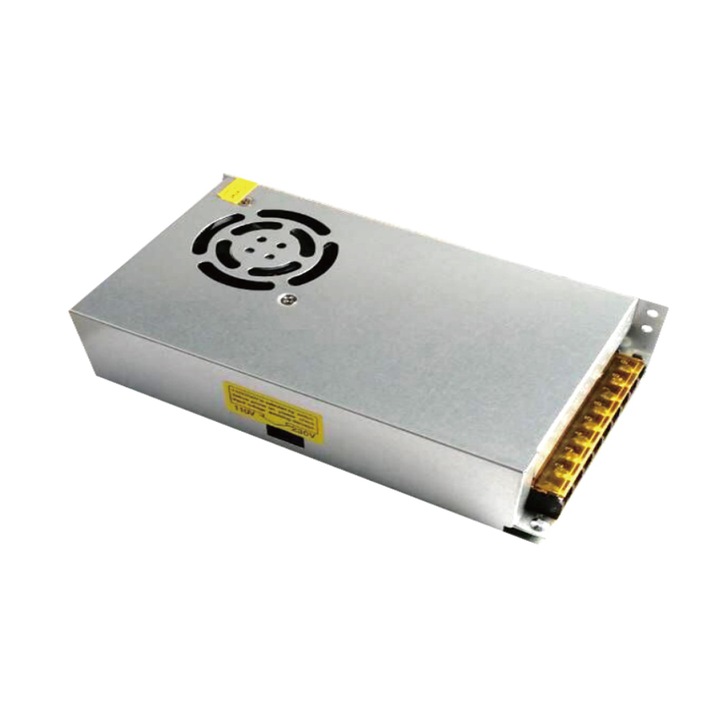 Transformator 220V 12V, Mentavill, 300W, 25A, In 100-240V, Out 12V DC, IP20, cu ventilator