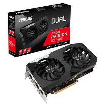 Placa video ASUS Dual Radeon™ RX 6600, 8GB GDDR6, 128-bit Placa video ASUS Dual Radeon™ RX 6600, 8GB GDDR6, 128-bit
