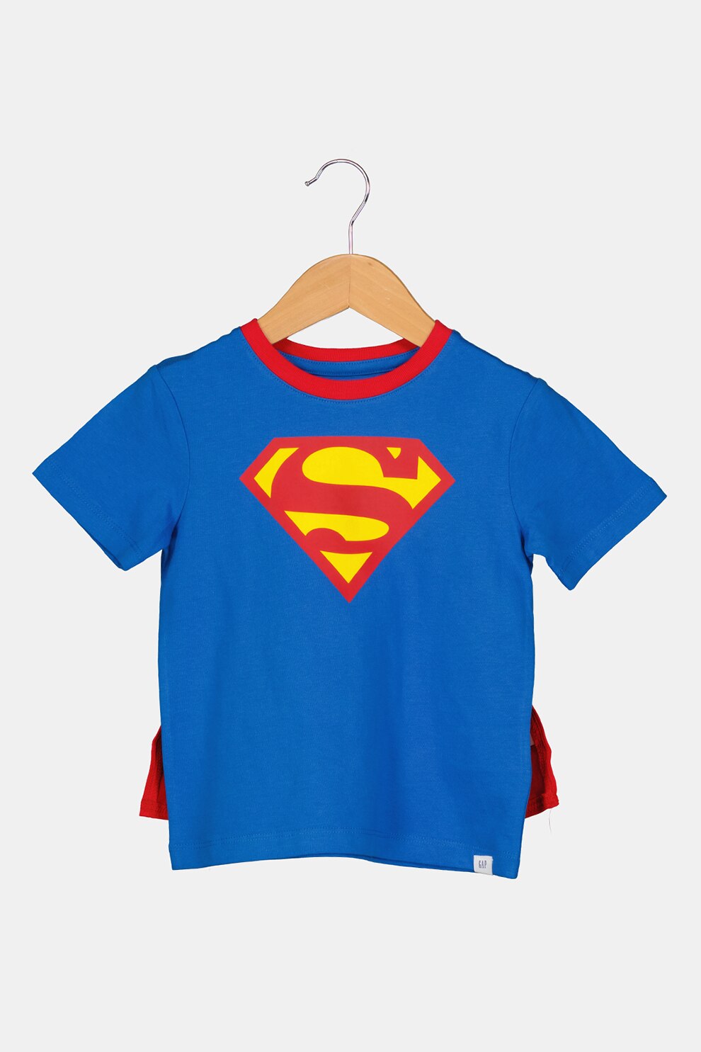 GAP, Tricou cu imprimeu si capa detasabila, Albastru/Galben/Rosu