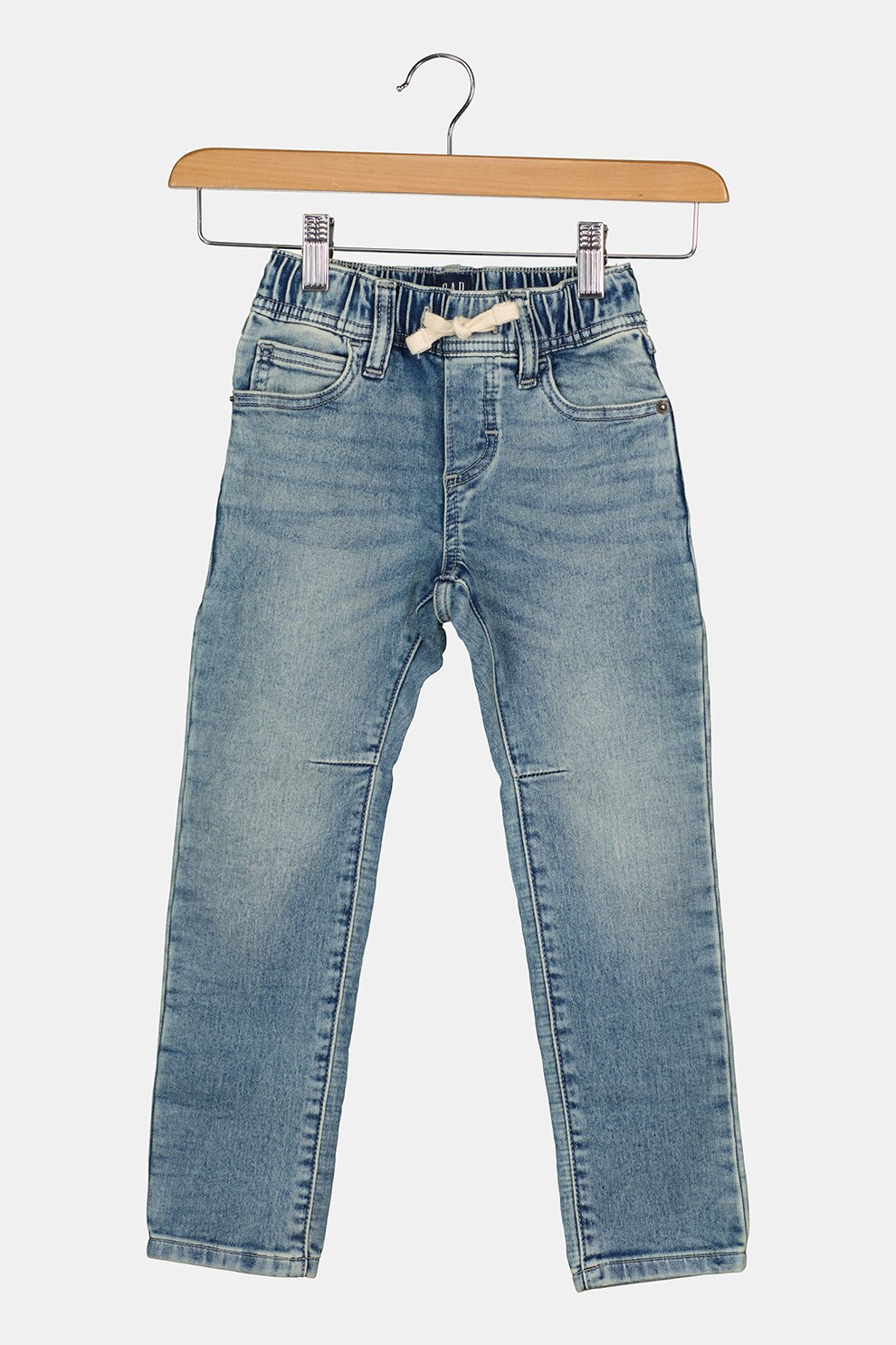 GAP, Blugi slim fit cu aspect decolorat, Albastru prafuit