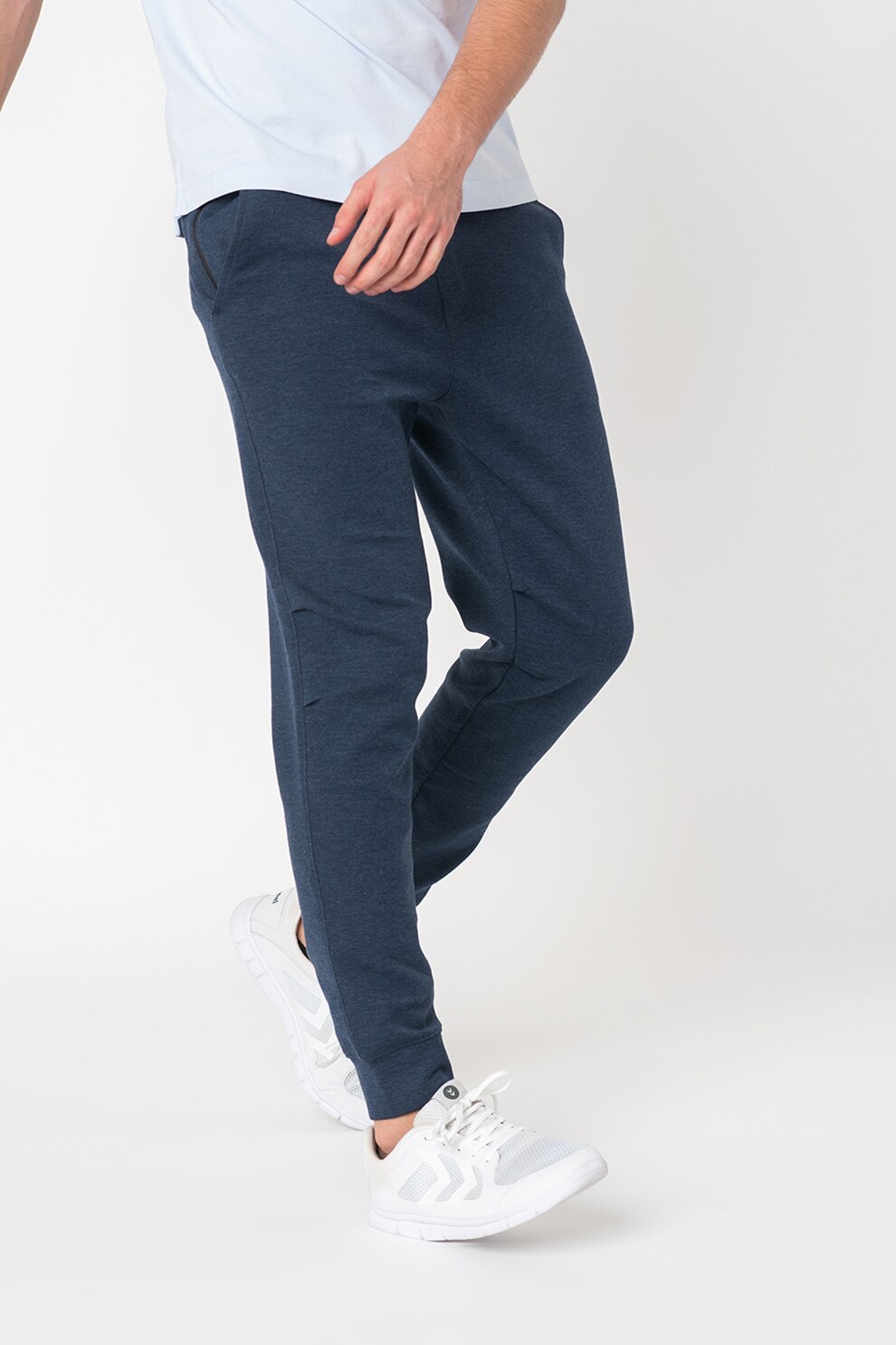 GAP, Pantaloni sport cu talie ajustabila, Albastru melange