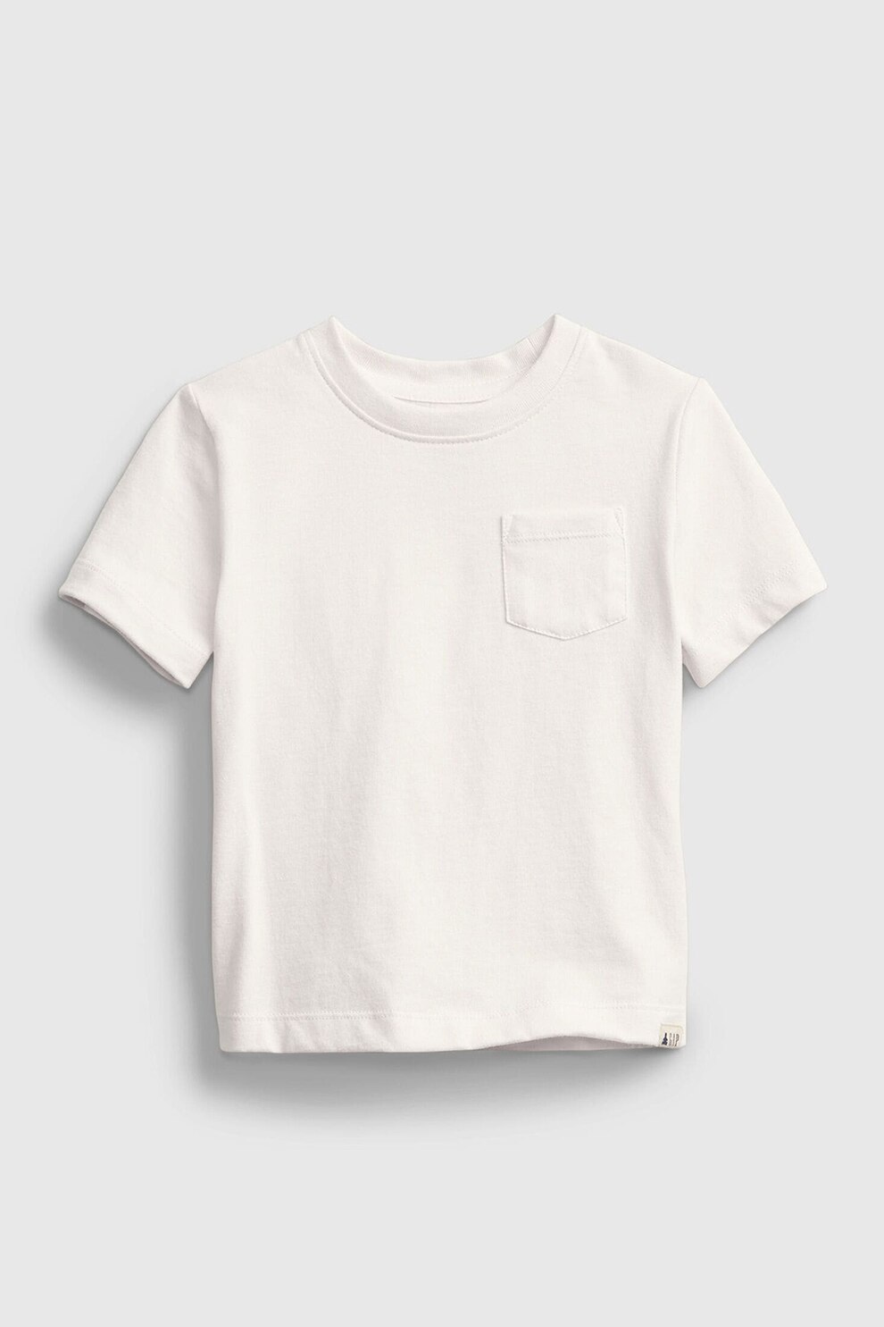 GAP, Tricou de bumbac organic cu buzunar pe piept, Alb prafuit