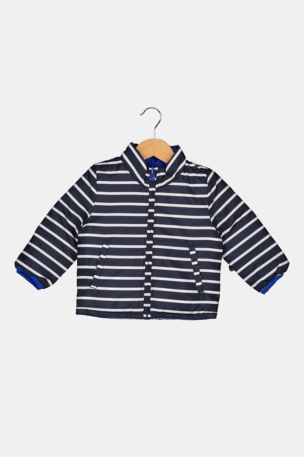 GAP, Geaca reversibila cu imprimeu, bleumarin inchis, alb