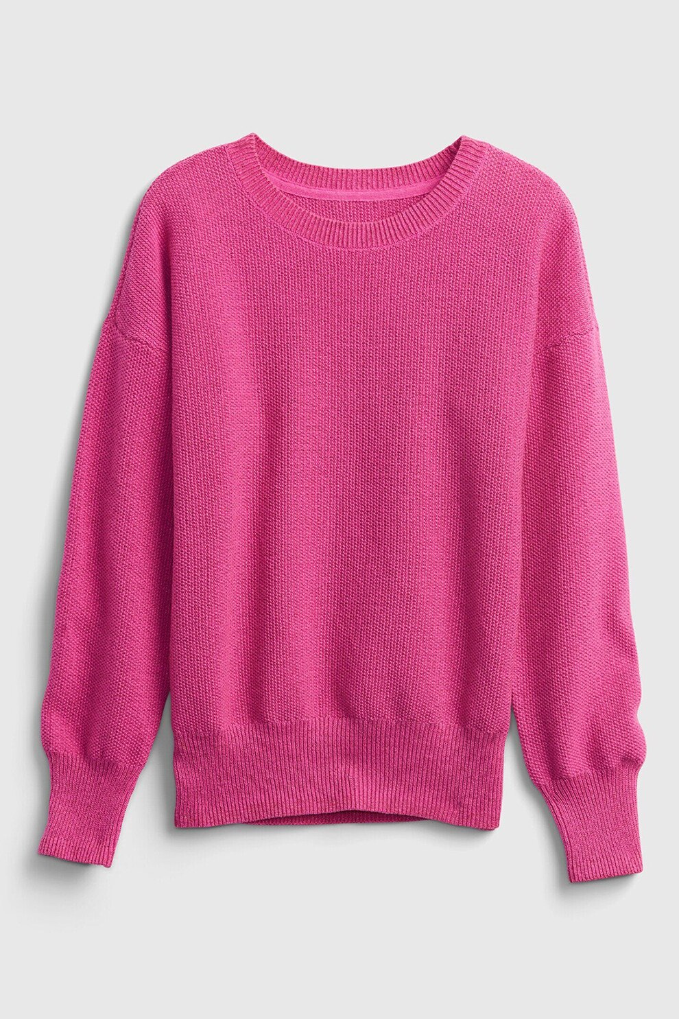 GAP, Pulover cu decolteu la baza gatului si aspect texturat, Fucsia