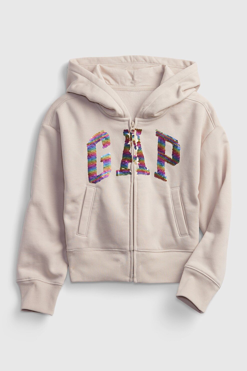 GAP, Hanorac cu fermoar si aplicatii cu paiete reversibile, Roz pal