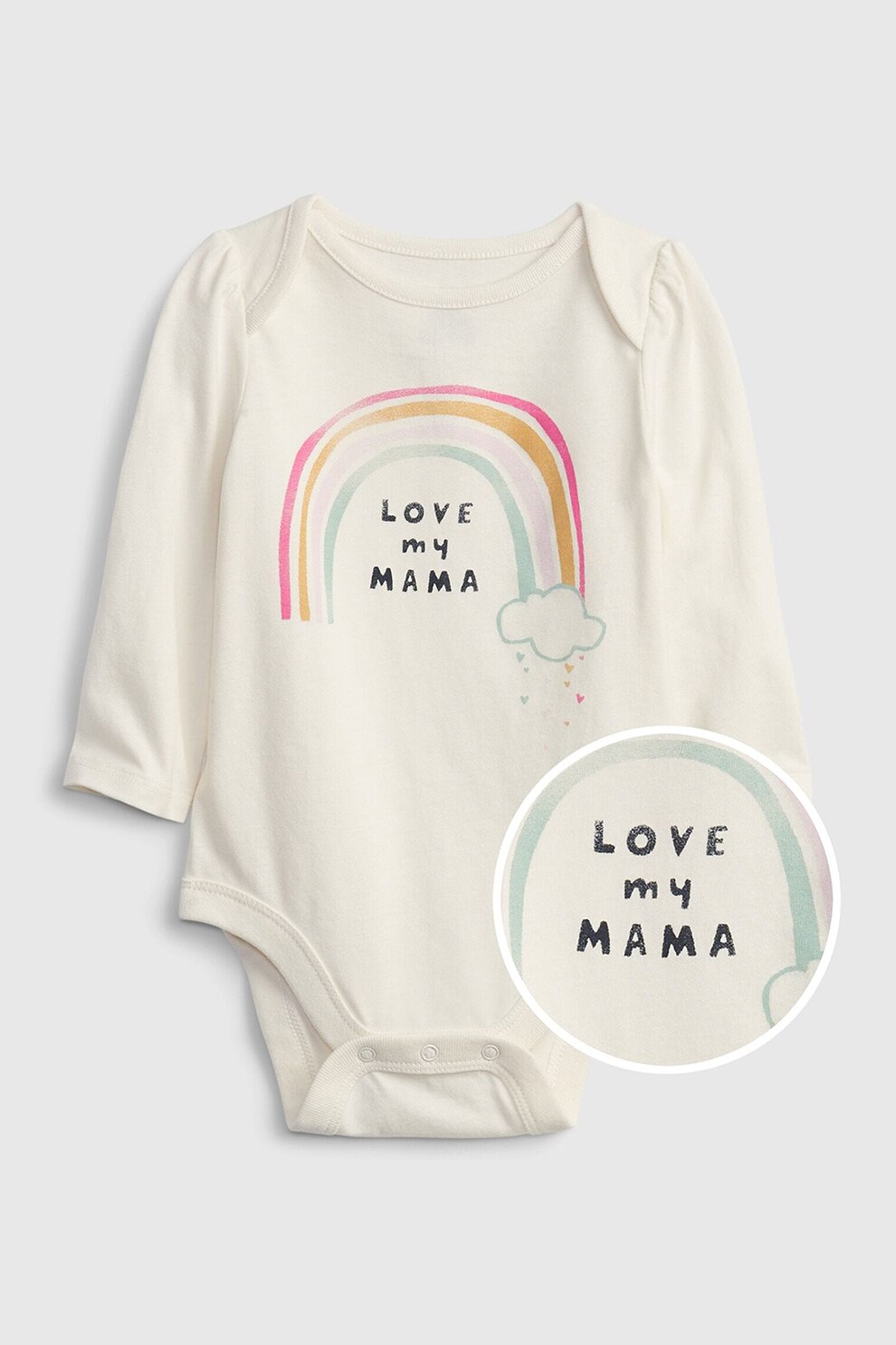 GAP, Body din bumbac organic cu maneci lungi, Bej