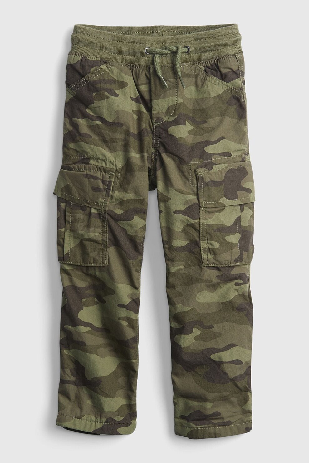 GAP, Pantaloni cargo din amestec de bumbac organic, Verde militar