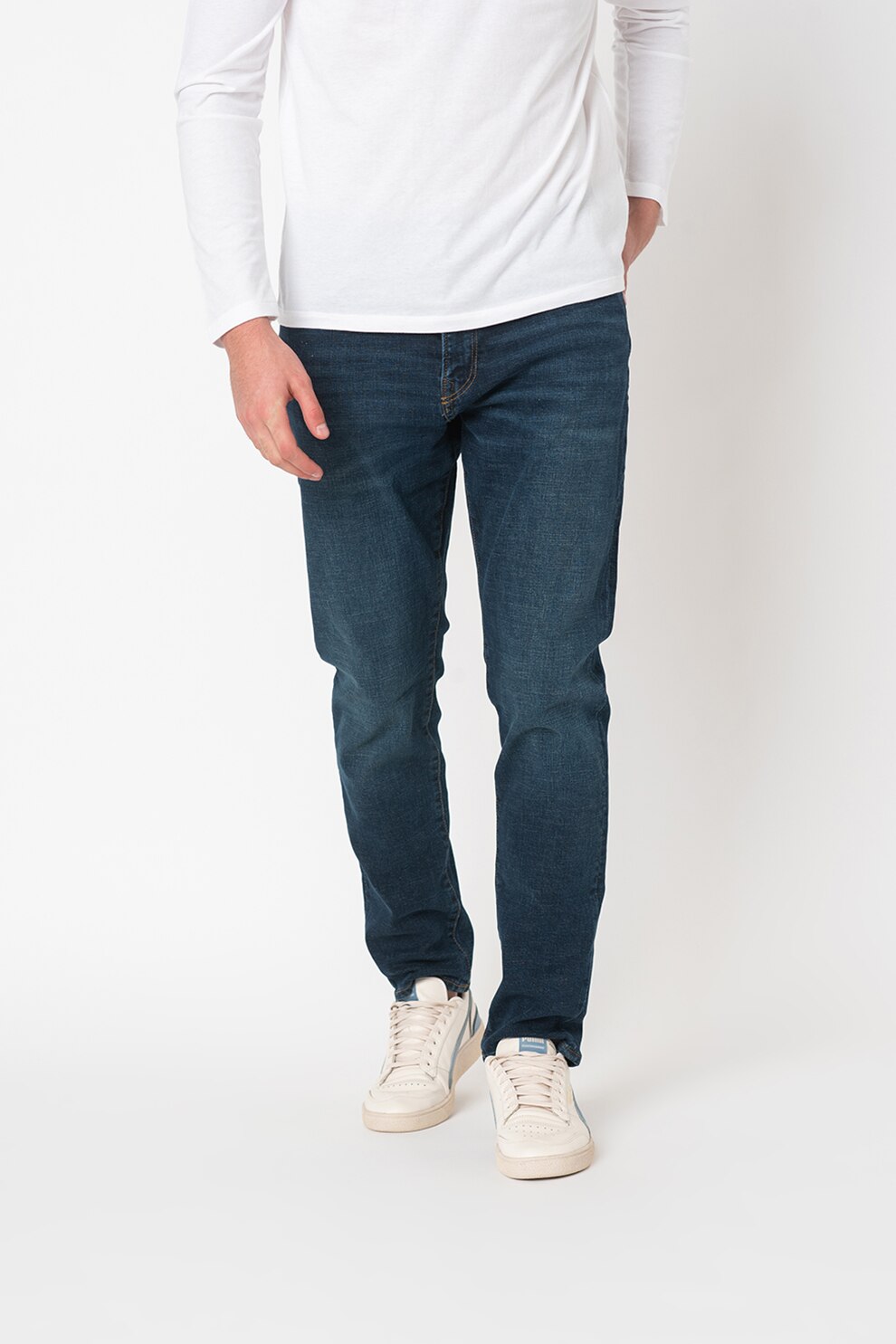 GAP, Blugi conici cu 5 buzunare, Albastru inchis, W32-L32