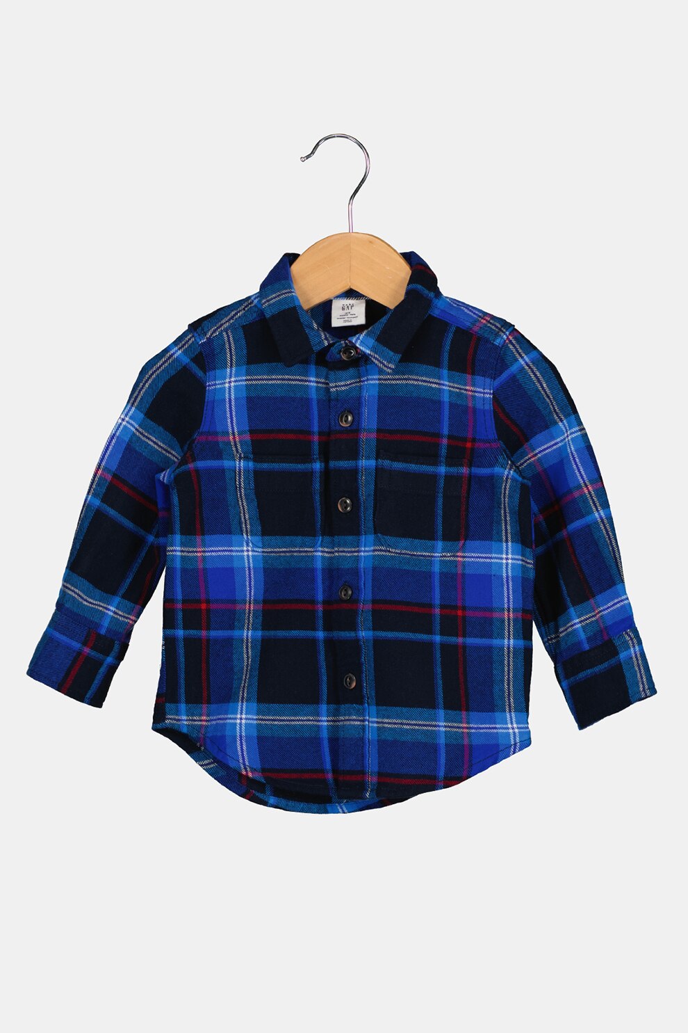 GAP, Camasa din flanel cu model in carouri, Albastru/Bleumarin inchis/Roşu