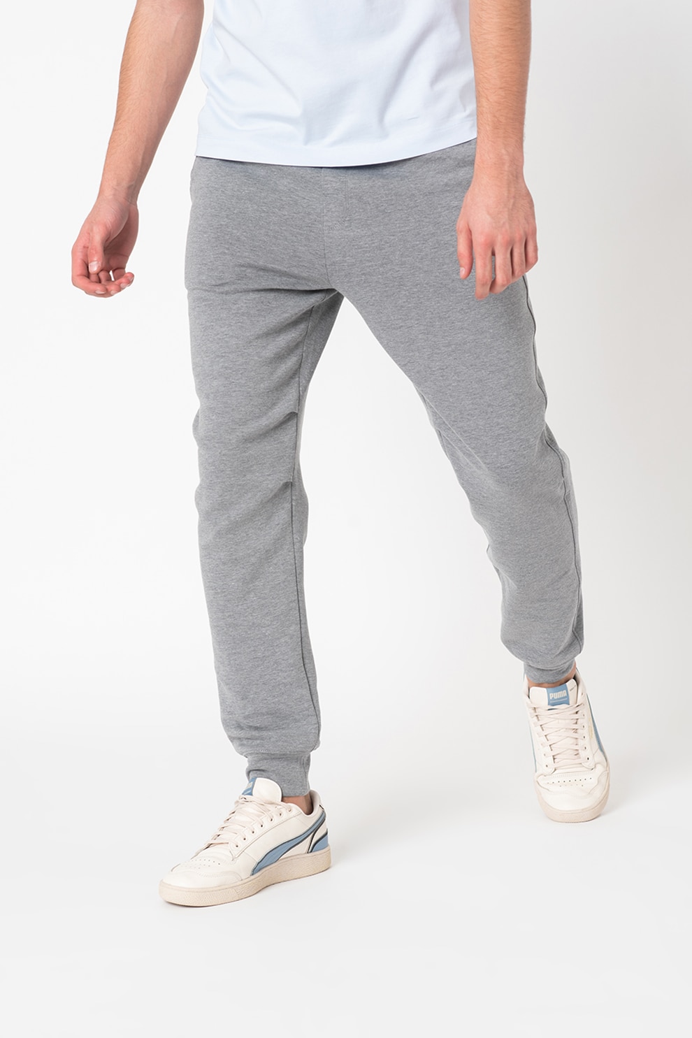GAP, Pantaloni sport cu talie ajustabila, Gri melange