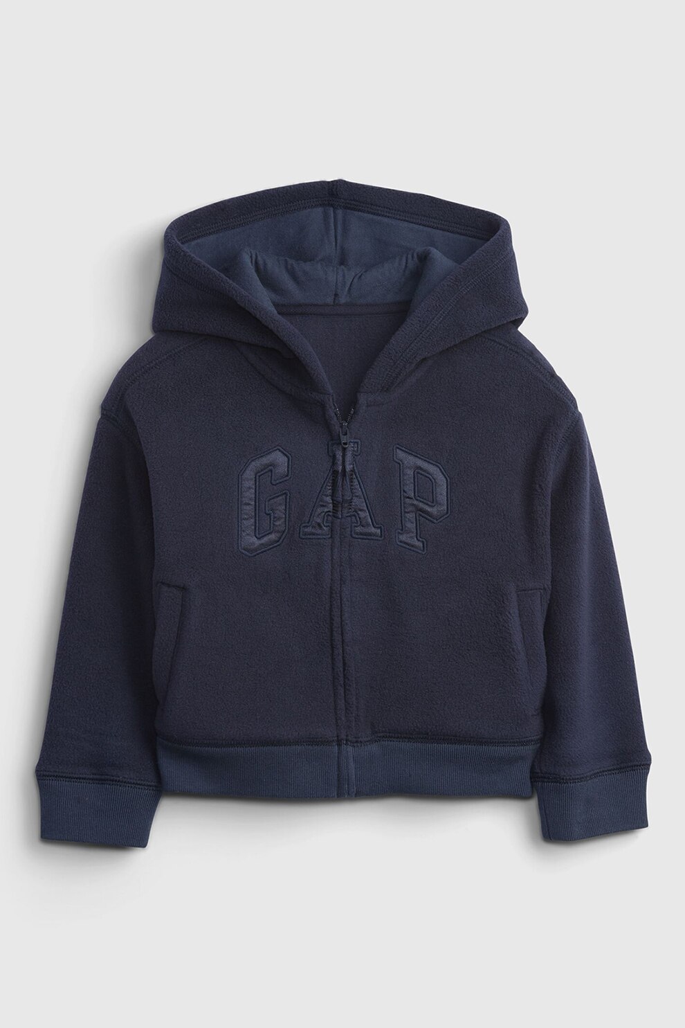 GAP, Hanorac cu fermoar si broderie logo, Bleumarin