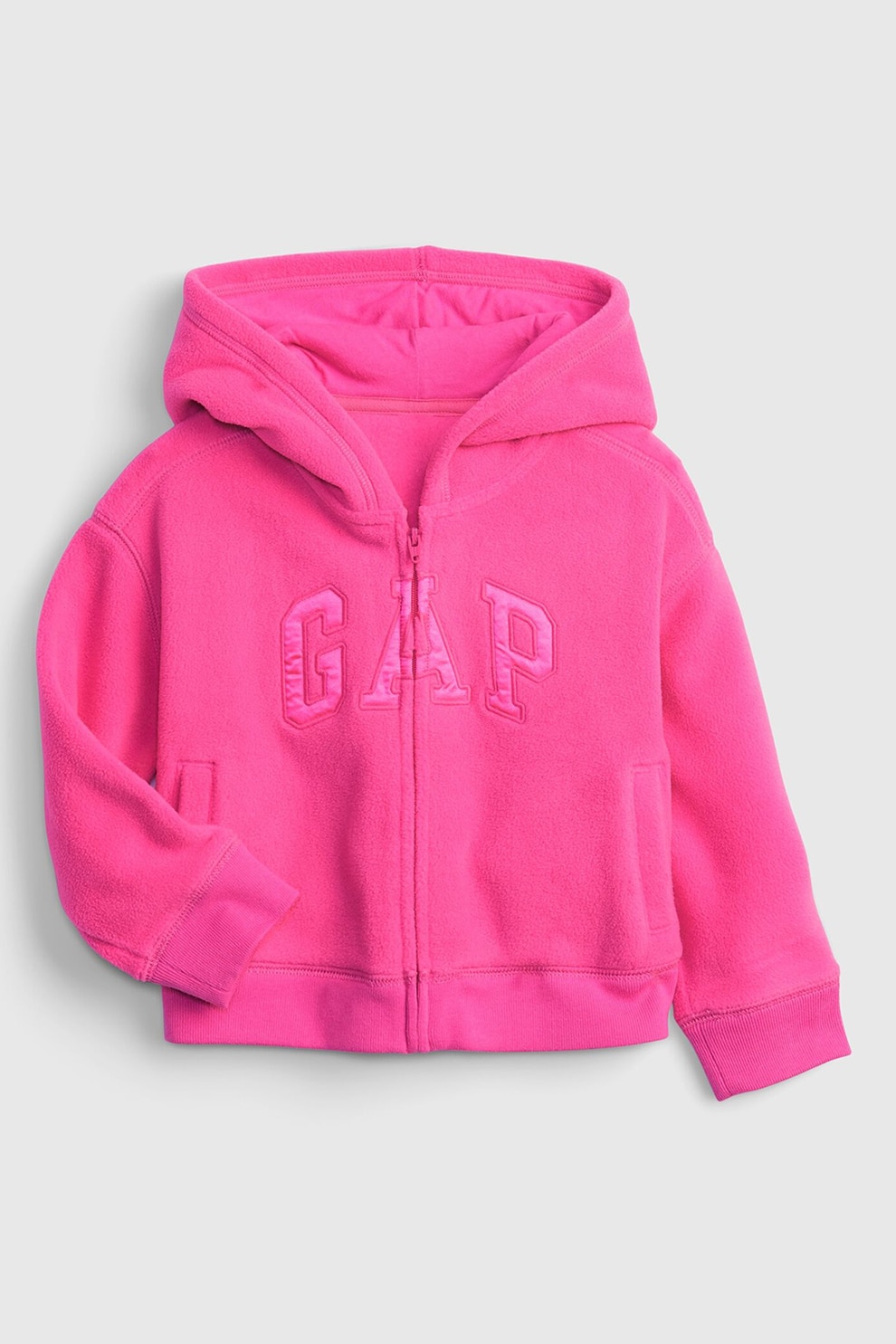 GAP, Hanorac cu fermoar si broderie logo, Fucsia