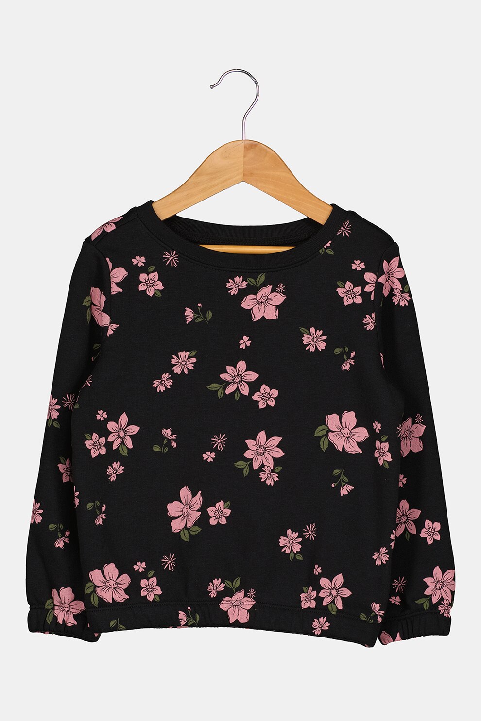 GAP, Bluza sport cu decolteu la baza gatului si terminatie elastica, Negru/roz/verde feriga