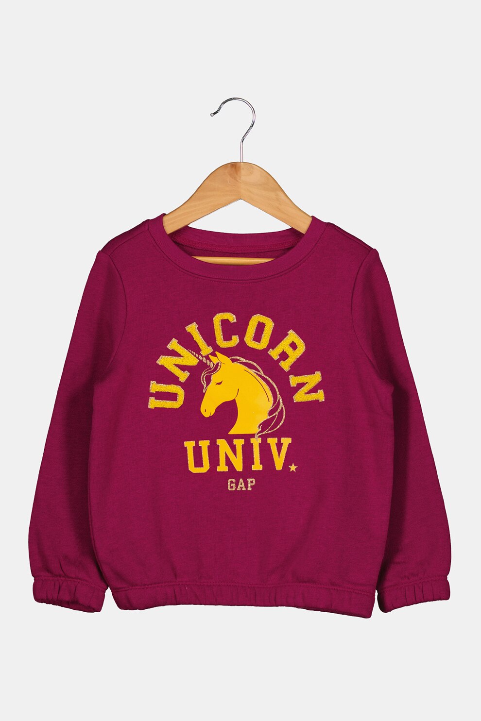 GAP, Bluza sport cu decolteu la baza gatului si terminatie elastica, Roz fandango/galben/auriu