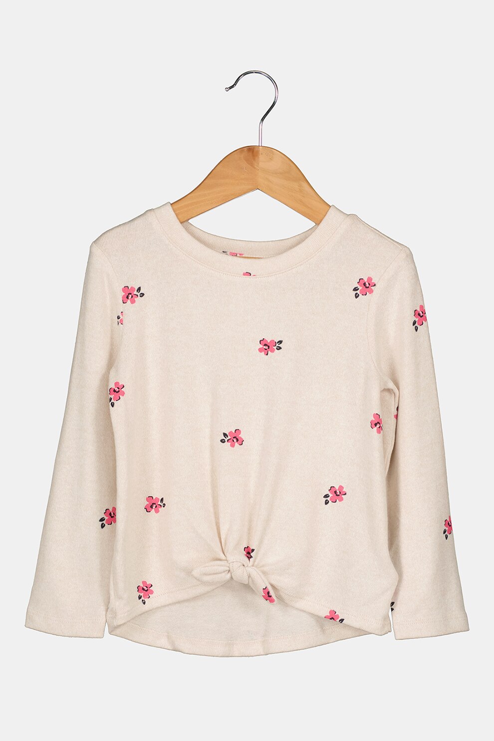 GAP, Bluza cu imprimeu si nod, Maro nisip/roz fucsia/negru