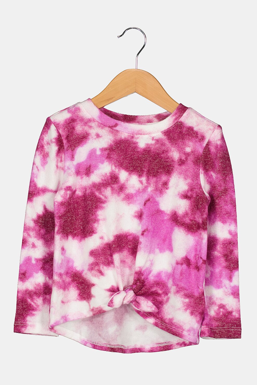 GAP, Bluza cu imprimeu si nod, Alb/Roz zmeuriu