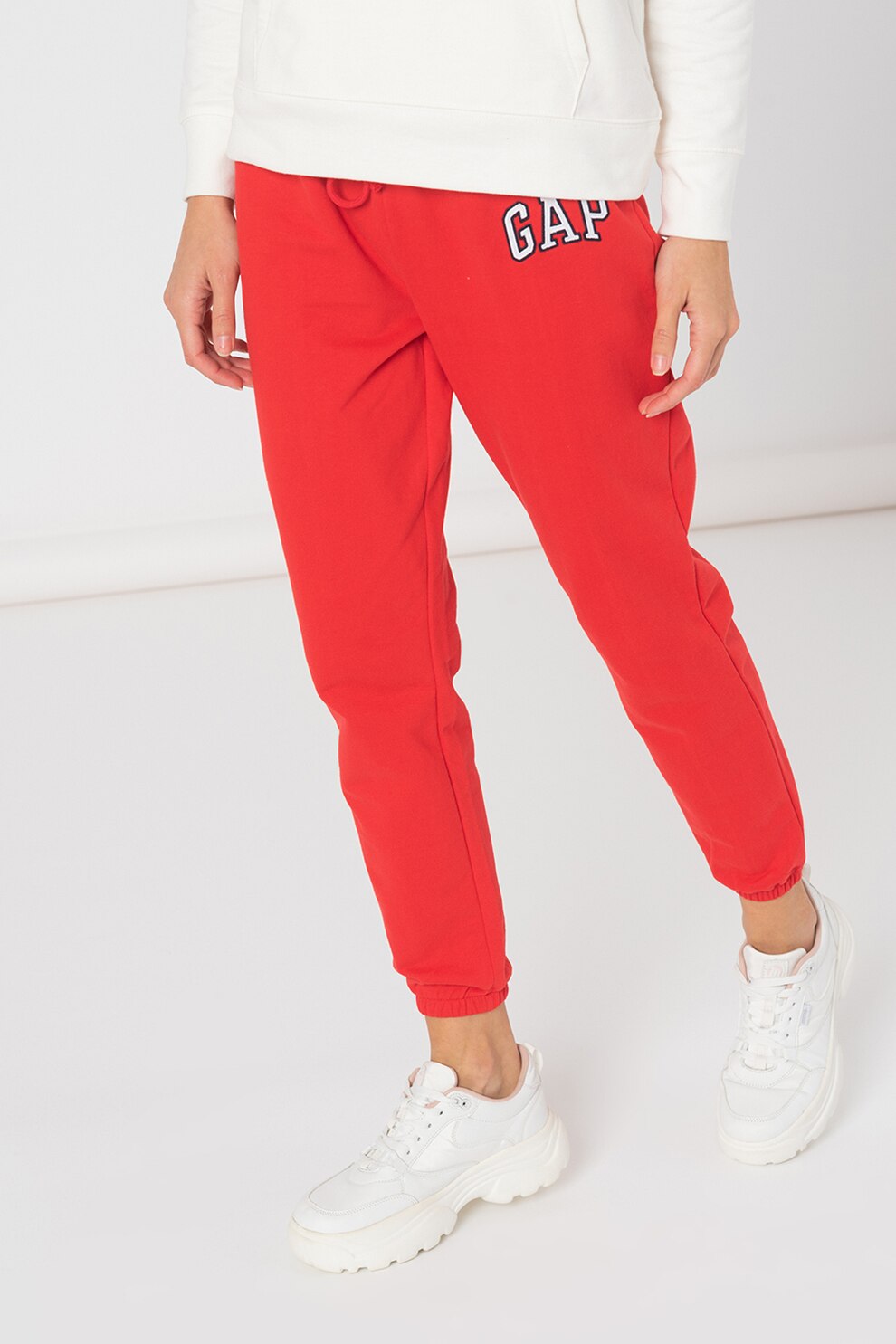 GAP, Pantaloni sport cu logo brodat, Rosu