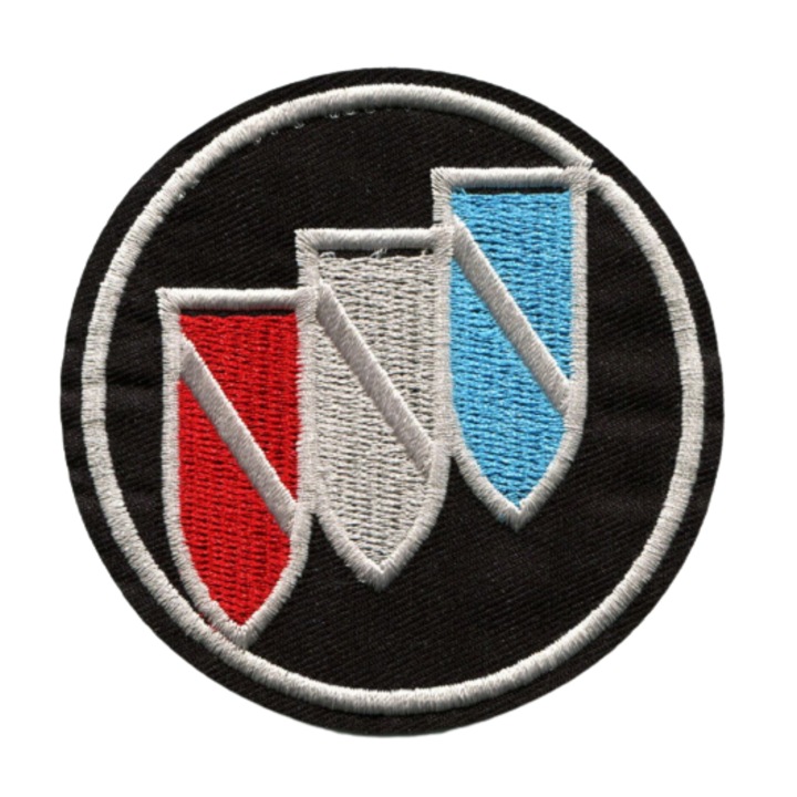 Petic textil round logo, 8.5cm, Multicolor