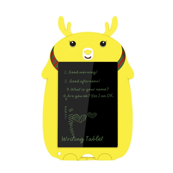 Tableta grafica cu ecran LCD si stilou WELUOT, Buton de stergere, 8.5 inch, Galben